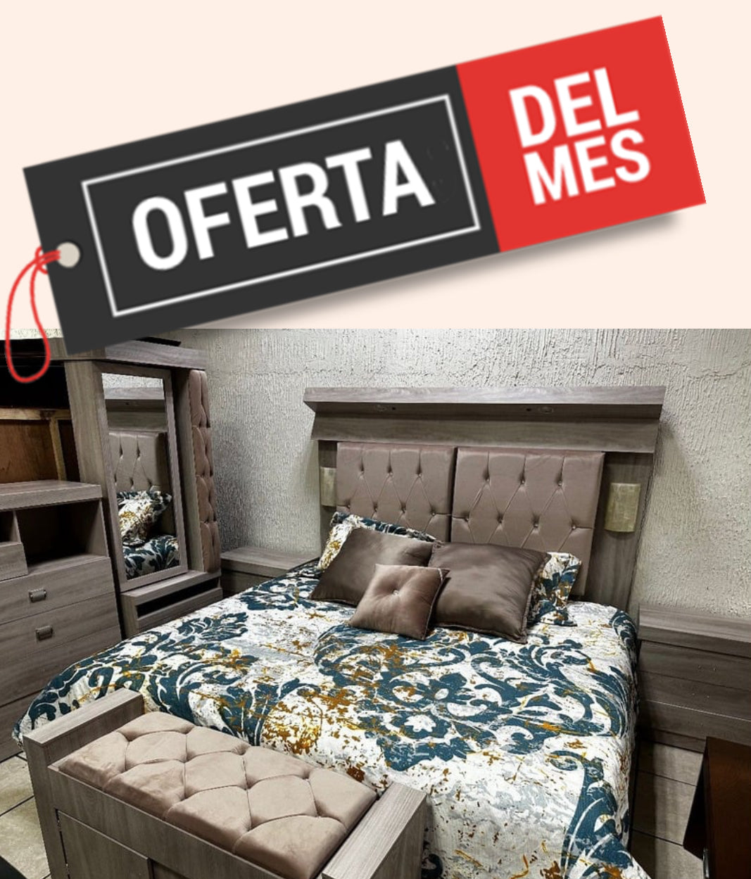 Recámara King Size Andromeda Rosa Palo S/C – El bodegon del mueble
