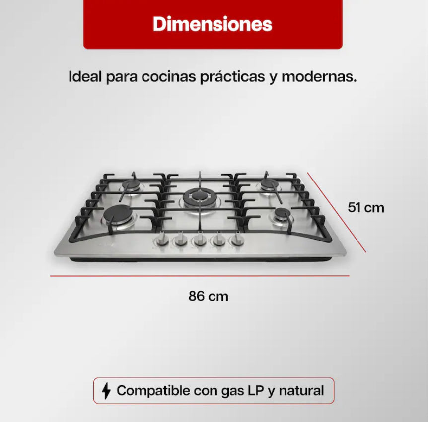 Parrilla Maxims 5Q acero inoxidable
