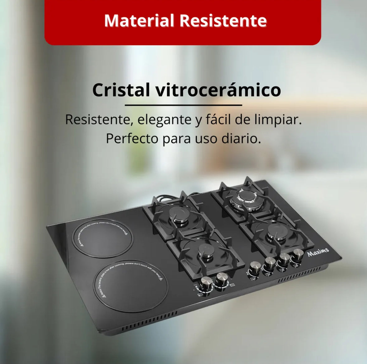 Parrilla Híbrida 6Q Gas y Eléctrica