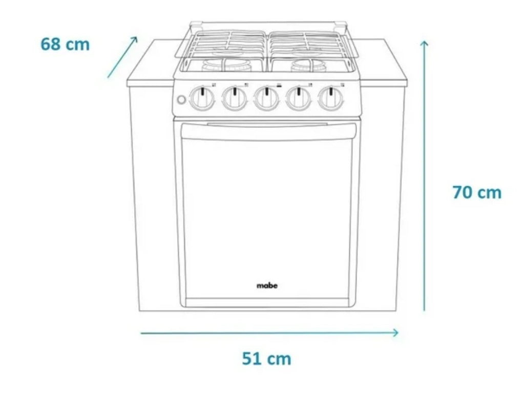 Estufa de Empotrar Mabe 4Q EMC5046CAIS0C