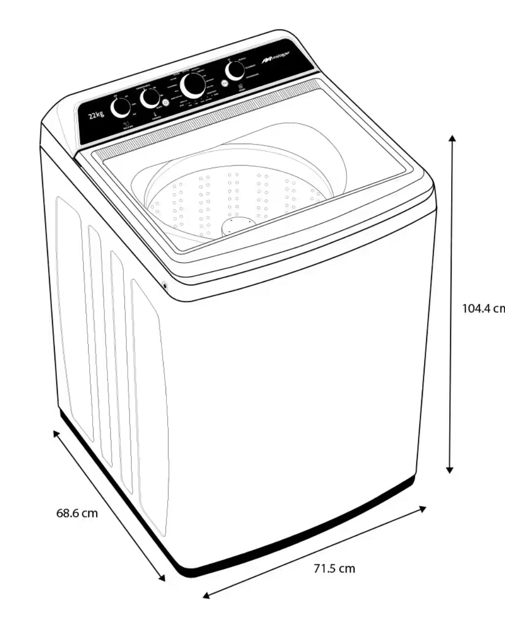 Lavadora Mirage 22Kg