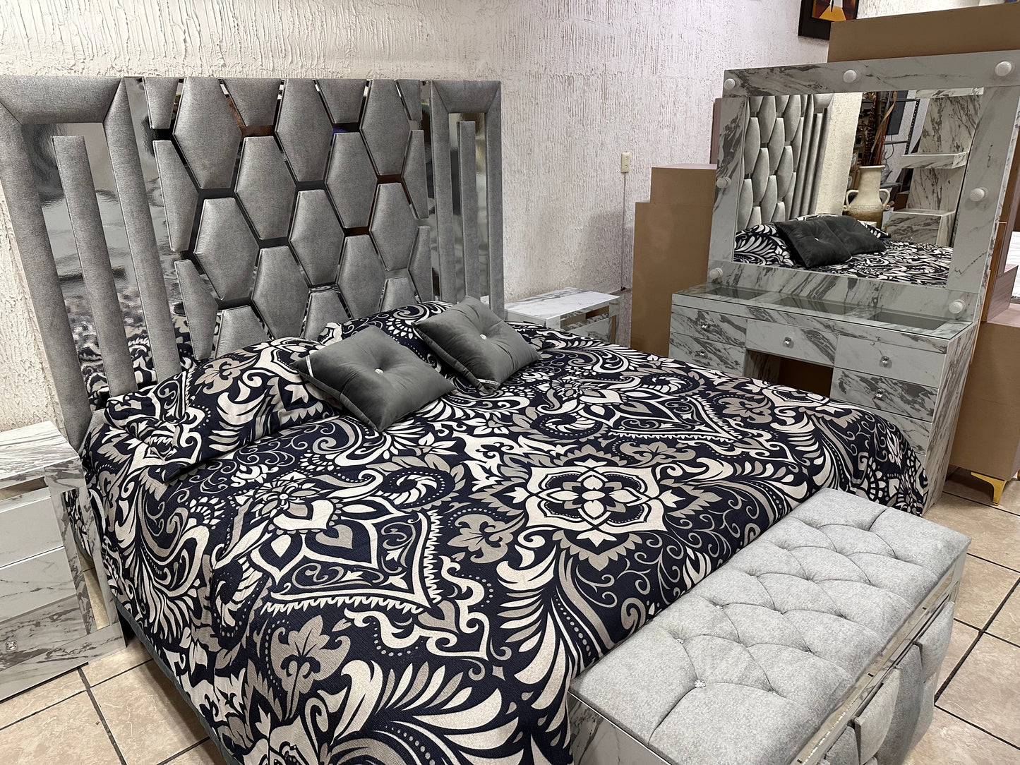 Recámara King Size Dubai Gris