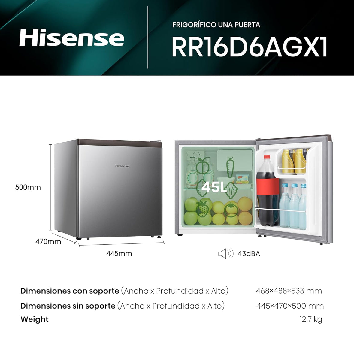 Frigobar Hisense RR16D6AGX1