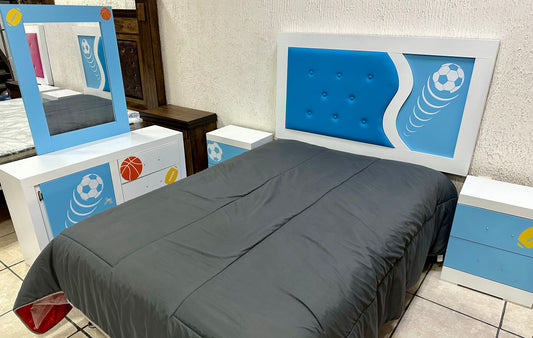 Recámara infantil Matrimonial Azul