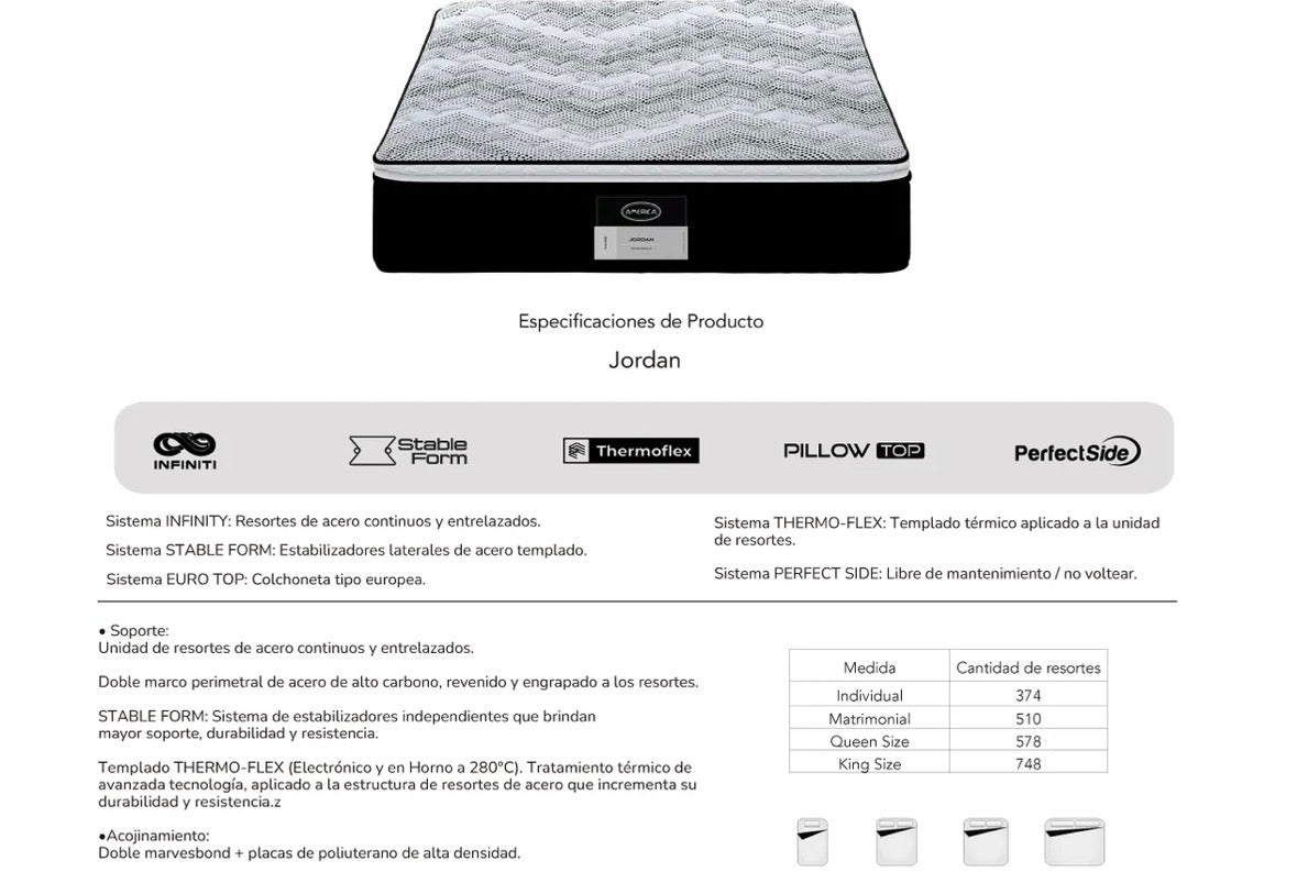 Colchón América Jordan Individual