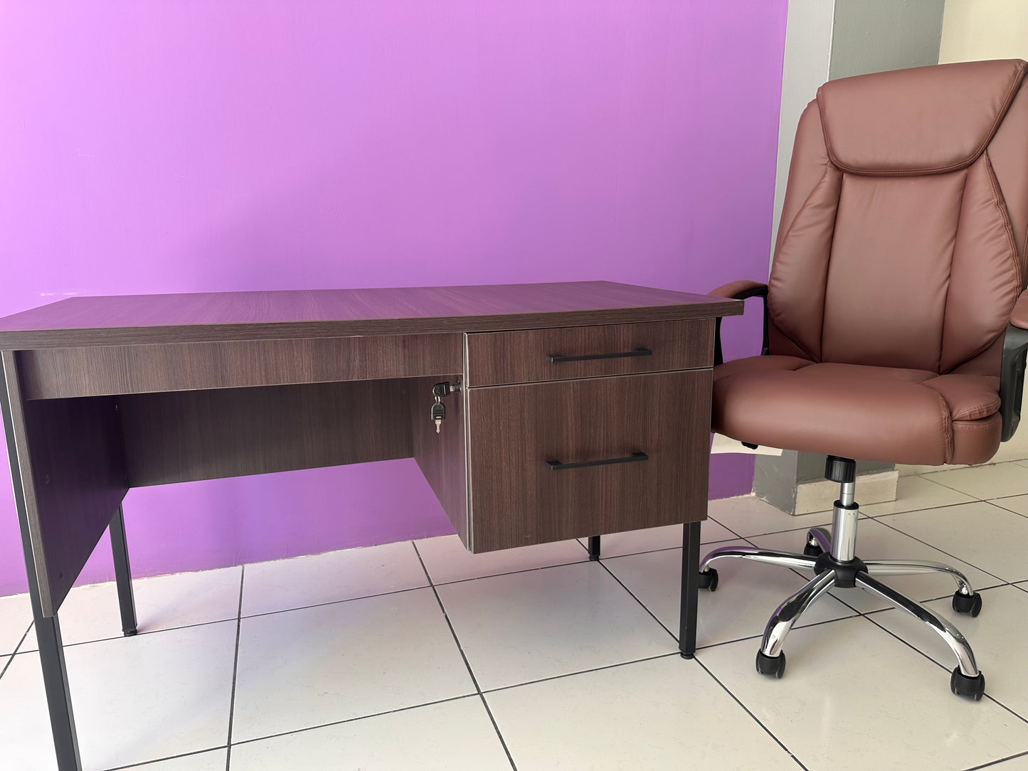 Escritorio secretarial Roble Tabaco