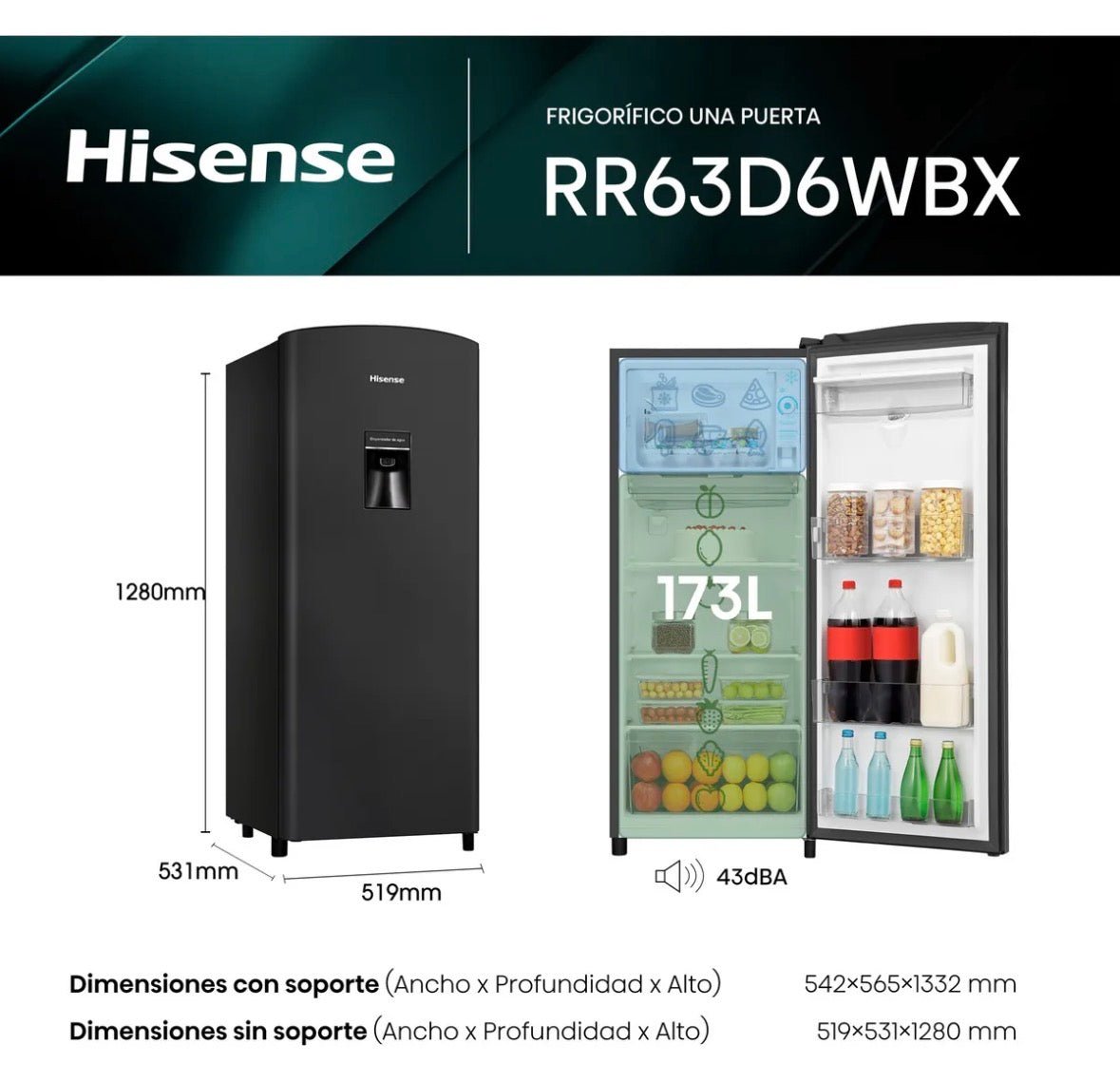 Refrigerador Hisense RR63D6WBX