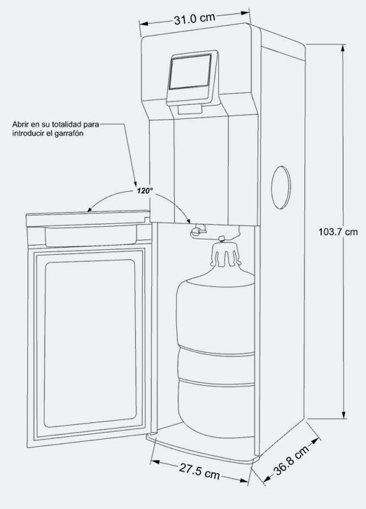 Dispensador de agua con fábrica de hielo WK0260B